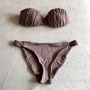 H&M ruched strapless bikini set